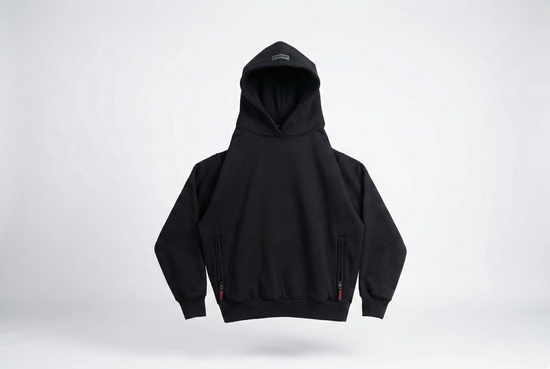 Black hoodie on a white background