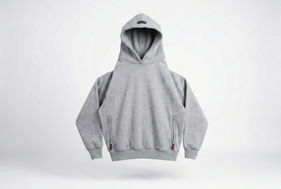 Gray hoodie on a white background
