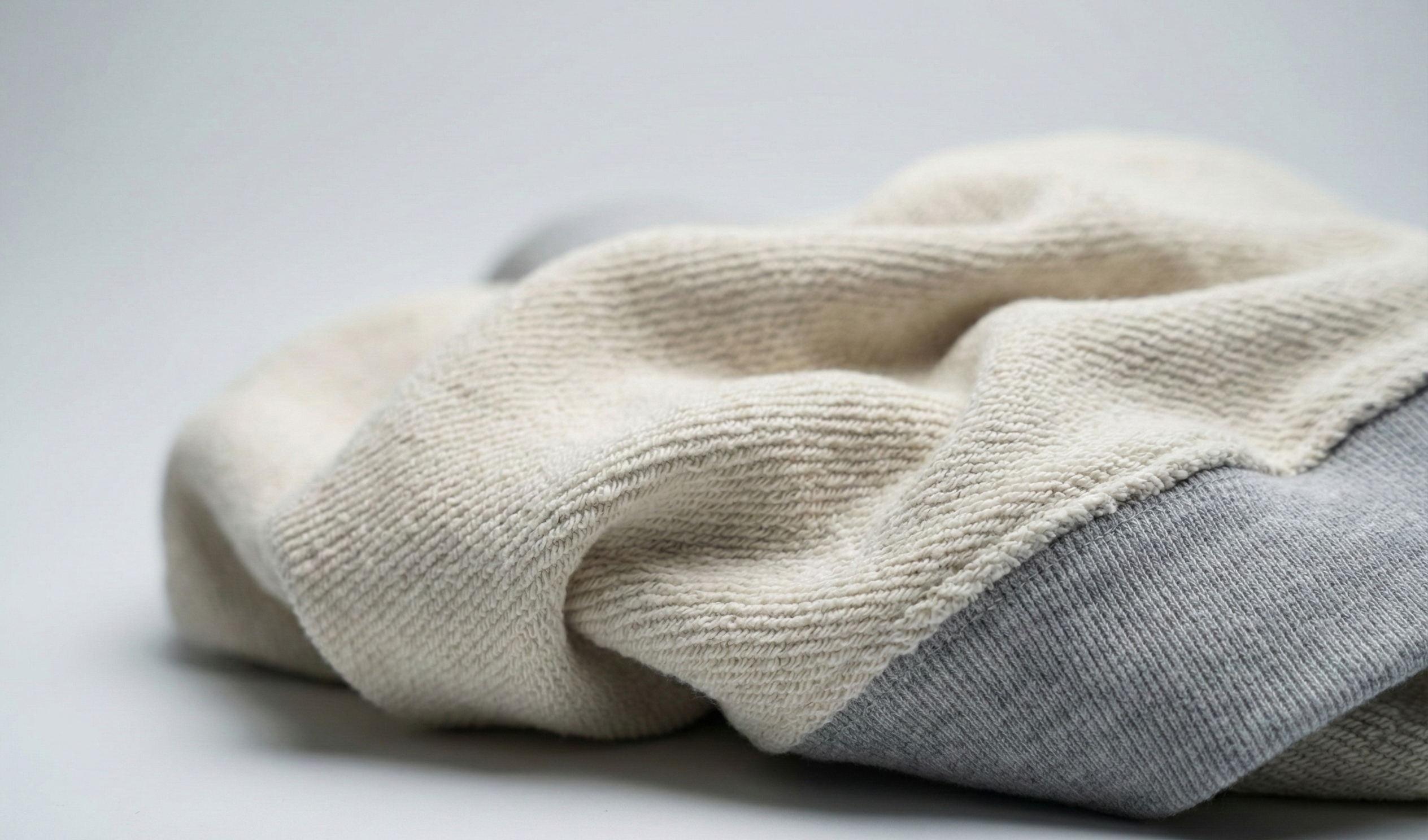 Inside of the heather grey hoodie